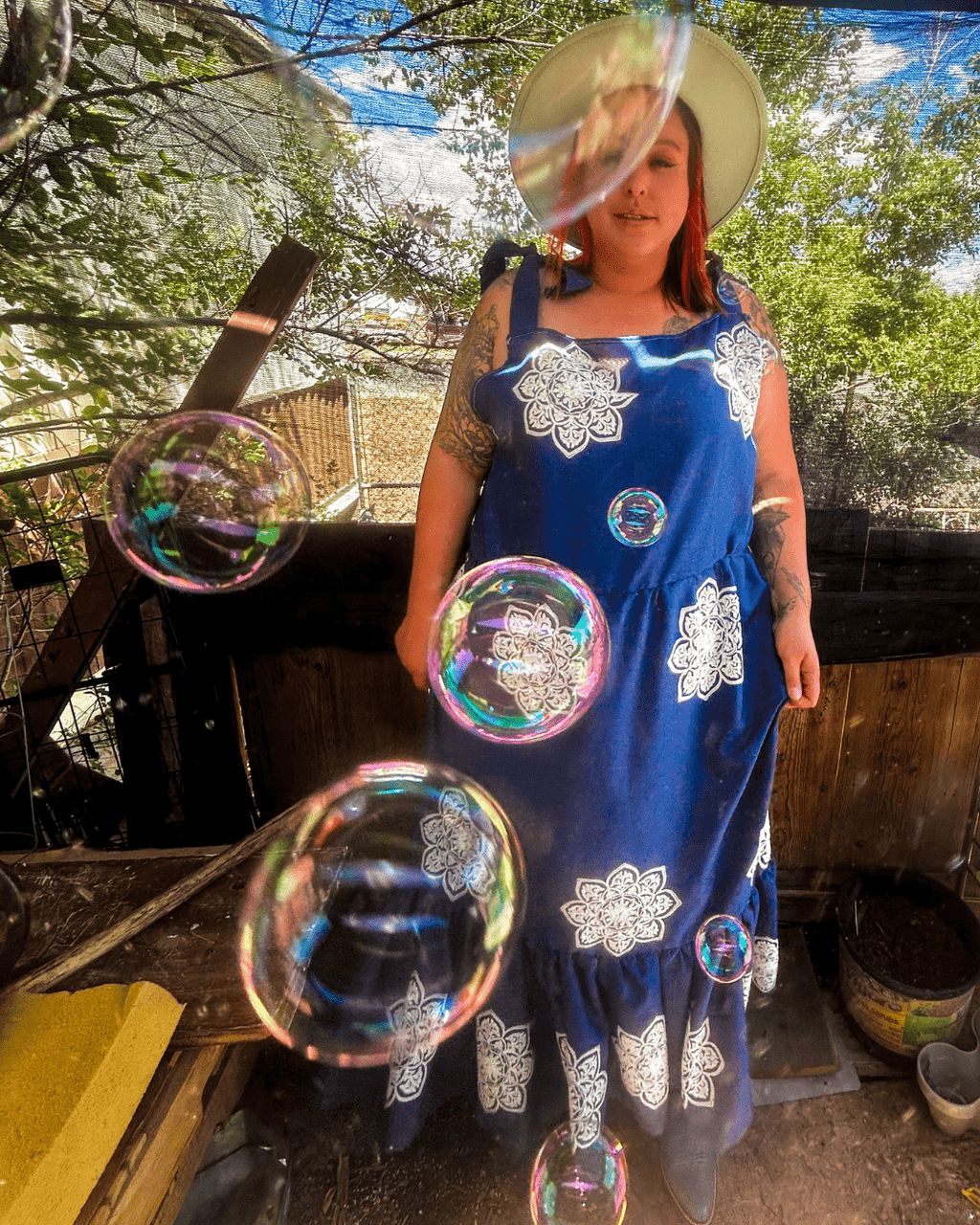 Reworked Curtain Dress – Funky Cottagecore Maxi | One - of - a - Kind | Handmade in Arizona ♻️ Sustainably Reworked – Only One Available - The Modern Alien