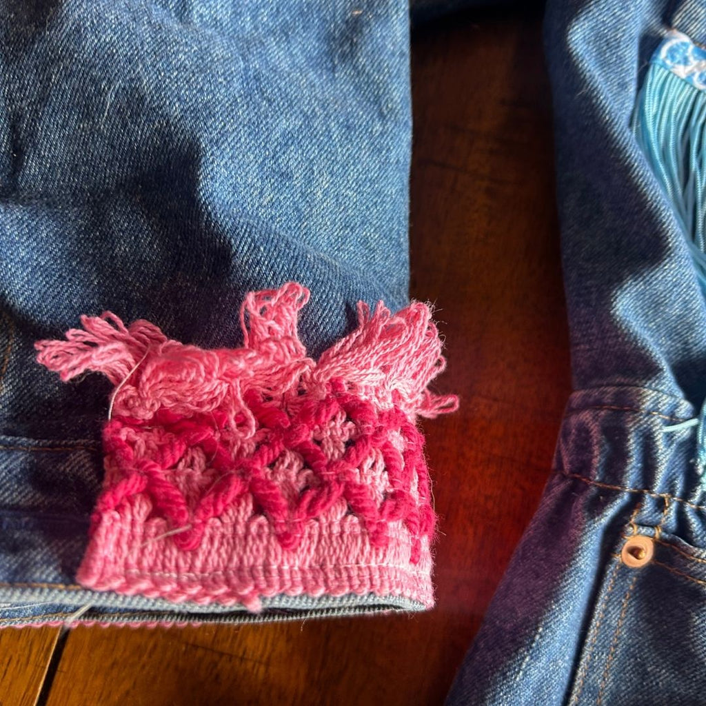 Reworked Denim Fringe Jacket – Funky Western Cowgirl | One - of - a - Kind | Handmade in Arizona - The Modern Alien