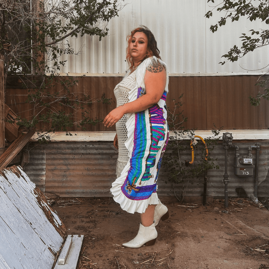 Reworked Fringe Duster – Funky Western Glam | One - of - a - Kind | Handmade in Arizona ♻️ Sustainably Reworked – Only One Available - The Modern Alien