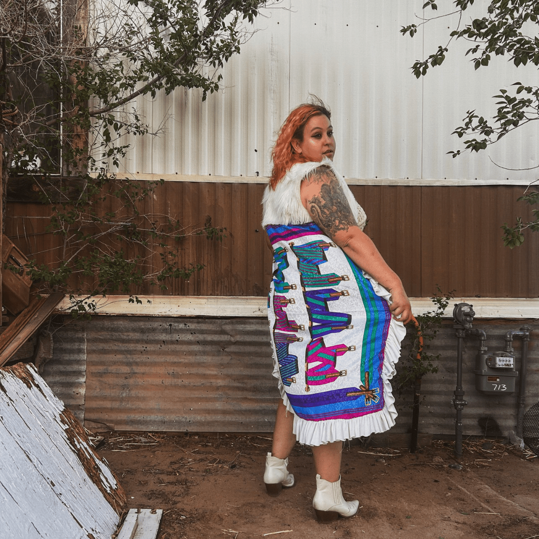 Reworked Fringe Duster – Funky Western Glam | One - of - a - Kind | Handmade in Arizona ♻️ Sustainably Reworked – Only One Available - The Modern Alien