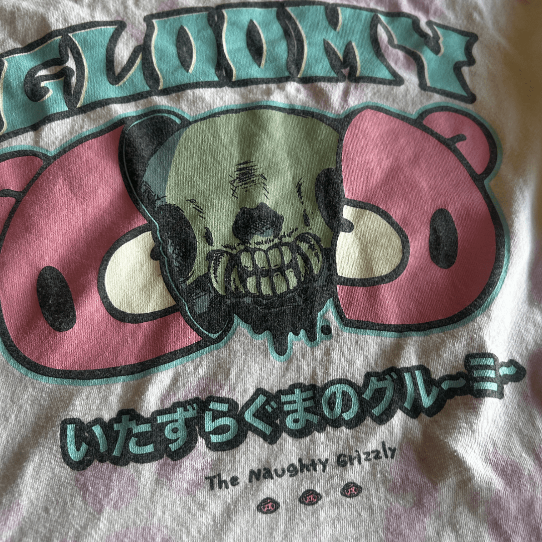 🛒 Reworked Gloomy Bear Dress – Upcycled Tee + Textured Pants Skirt | One - of - a - Kind | Handmade in Arizona - The Modern Alien