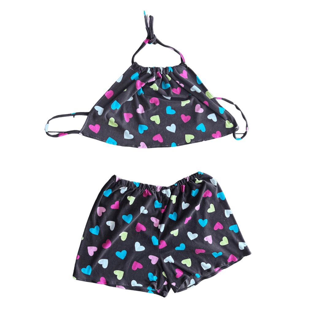 Reworked Heart Print Lounge Set – Funky Cottagecore Loungewear | One - of - a - Kind | Handmade in Arizona ♻️ Sustainably Reworked – Only One Available - The Modern Alien