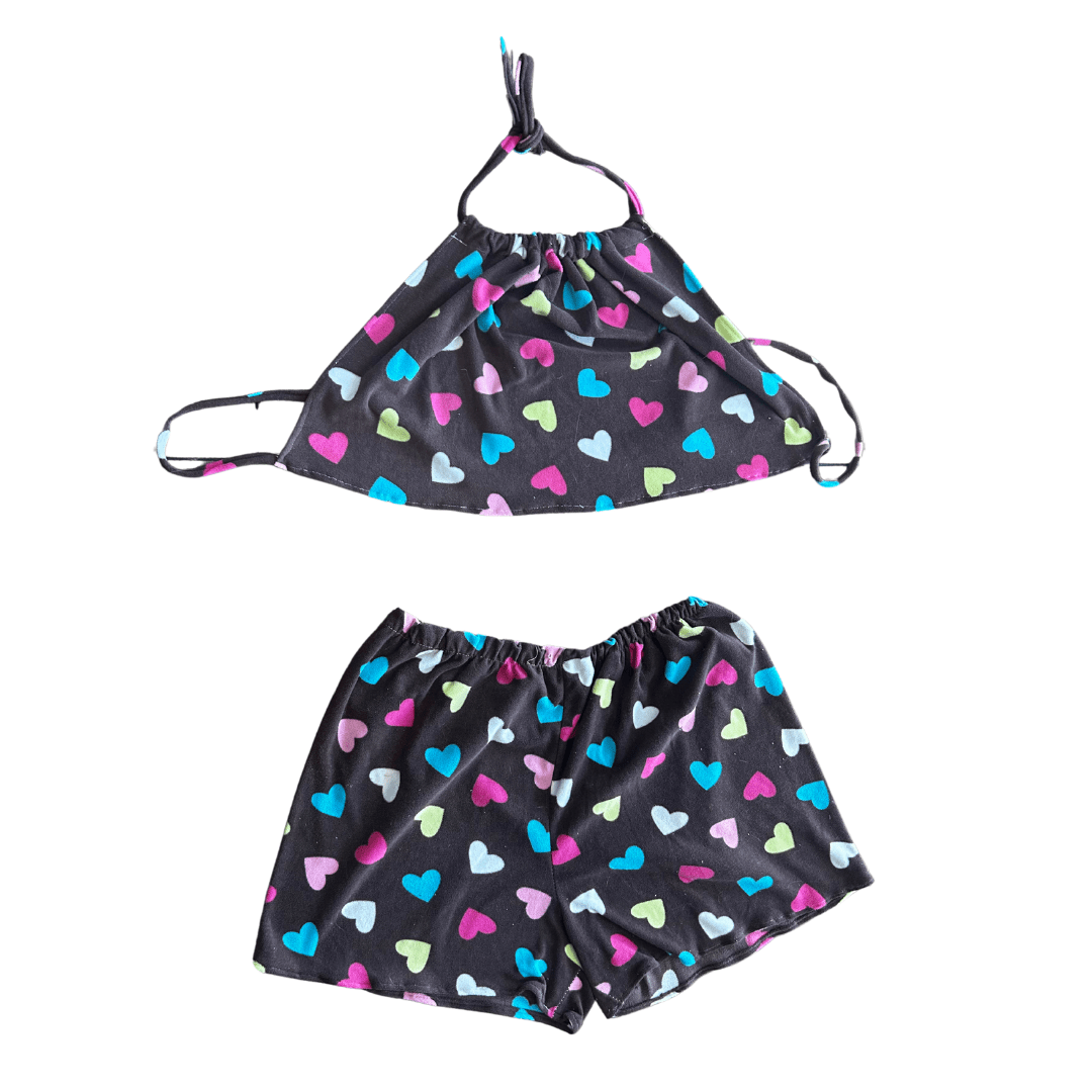 Reworked Heart Print Lounge Set – Funky Cottagecore Loungewear | One - of - a - Kind | Handmade in Arizona ♻️ Sustainably Reworked – Only One Available - The Modern Alien