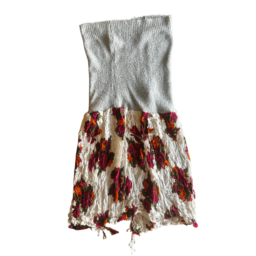 🛒 Reworked Knit + Scarf Skirt – Upcycled Sweater Bottom & Textured Fringe Fabric | One - of - a - Kind | Handmade in Arizona - The Modern Alien