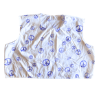 Reworked Peace Sign Lounge Set – Upcycled Bedsheet Crop Top + Shorts | One - of - a - Kind | Handmade in Arizona ☮️ Lazy Day Vibes, Earth - Loving Style – Only 1 Available - The Modern Alien
