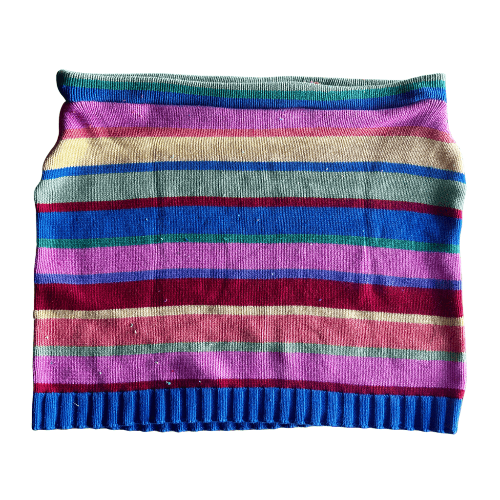 Reworked Striped Sweater Set – Upcycled Knit Bikini Top + Mini Skirt | One - of - a - Kind | Handmade in Arizona - The Modern Alien