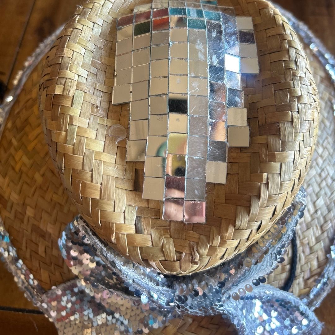 Sequin - Trimmed Straw Hat – Handmade & Upcycled - The Modern Alien