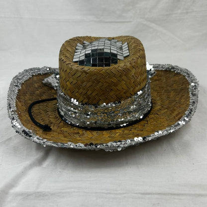 Sequin - Trimmed Straw Hat – Handmade & Upcycled - The Modern Alien