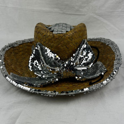 Sequin - Trimmed Straw Hat – Handmade & Upcycled - The Modern Alien