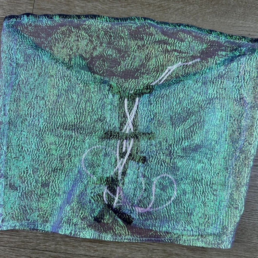 Sheer Iridescent Lace - Up Tube Top – Handmade & One - of - a - Kind - The Modern Alien