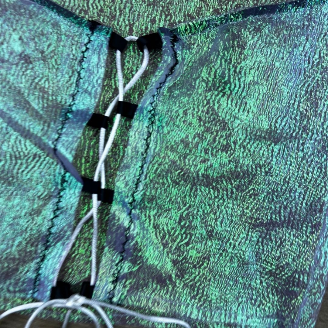 Sheer Iridescent Lace - Up Tube Top – Handmade & One - of - a - Kind - The Modern Alien