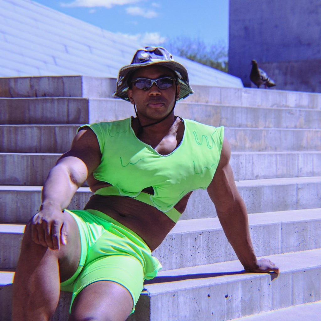 Slime Puffer Vest & Shorts Set – NYFW 2024 Exclusive - The Modern Alien