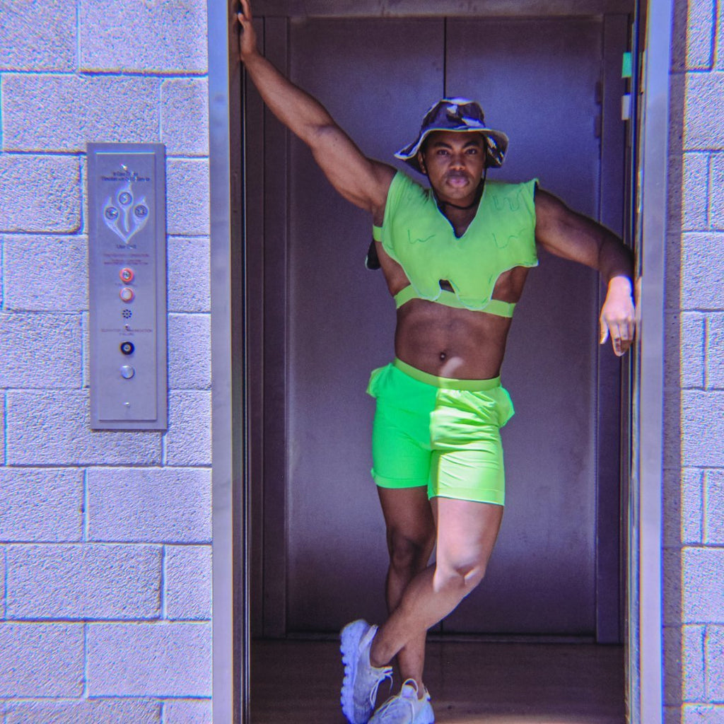 Slime Puffer Vest & Shorts Set – NYFW 2024 Exclusive - The Modern Alien