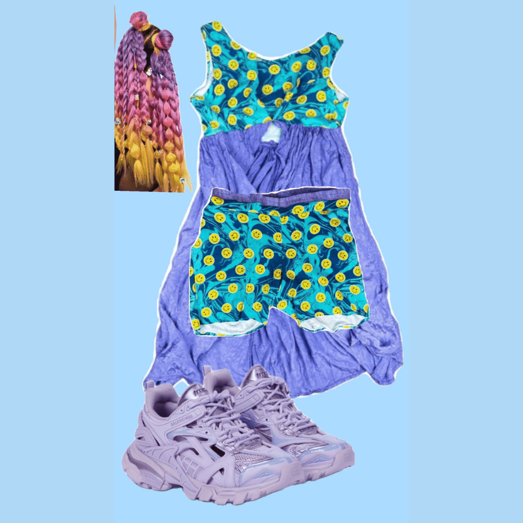 Smiley Patchwork Dress – Handmade & Upcycled - The Modern Alien