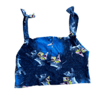 Space Sponge Crop Top & Ruffle Shorts Set – Handmade from Upcycled Pajamas - The Modern Alien