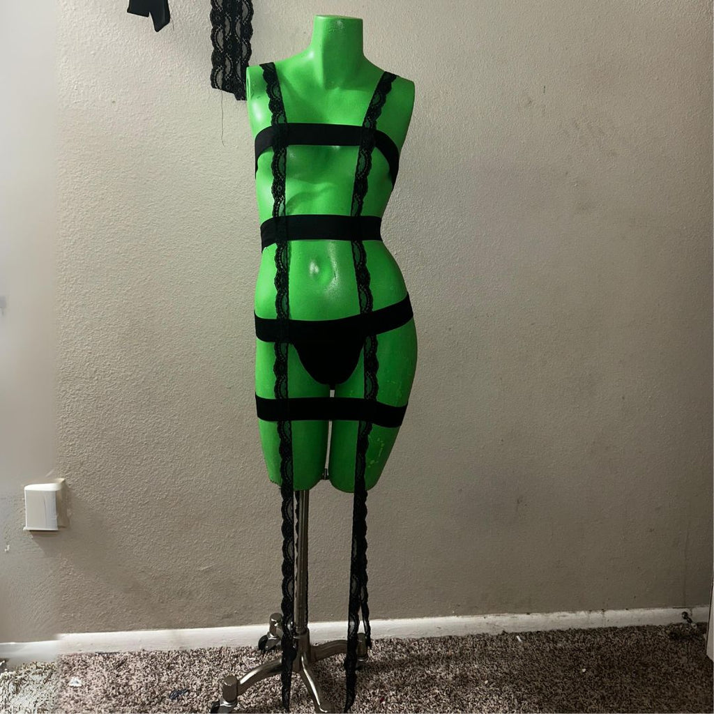 Strapped in Desire Bondage Dress – Handmade & Upcycled - The Modern Alien