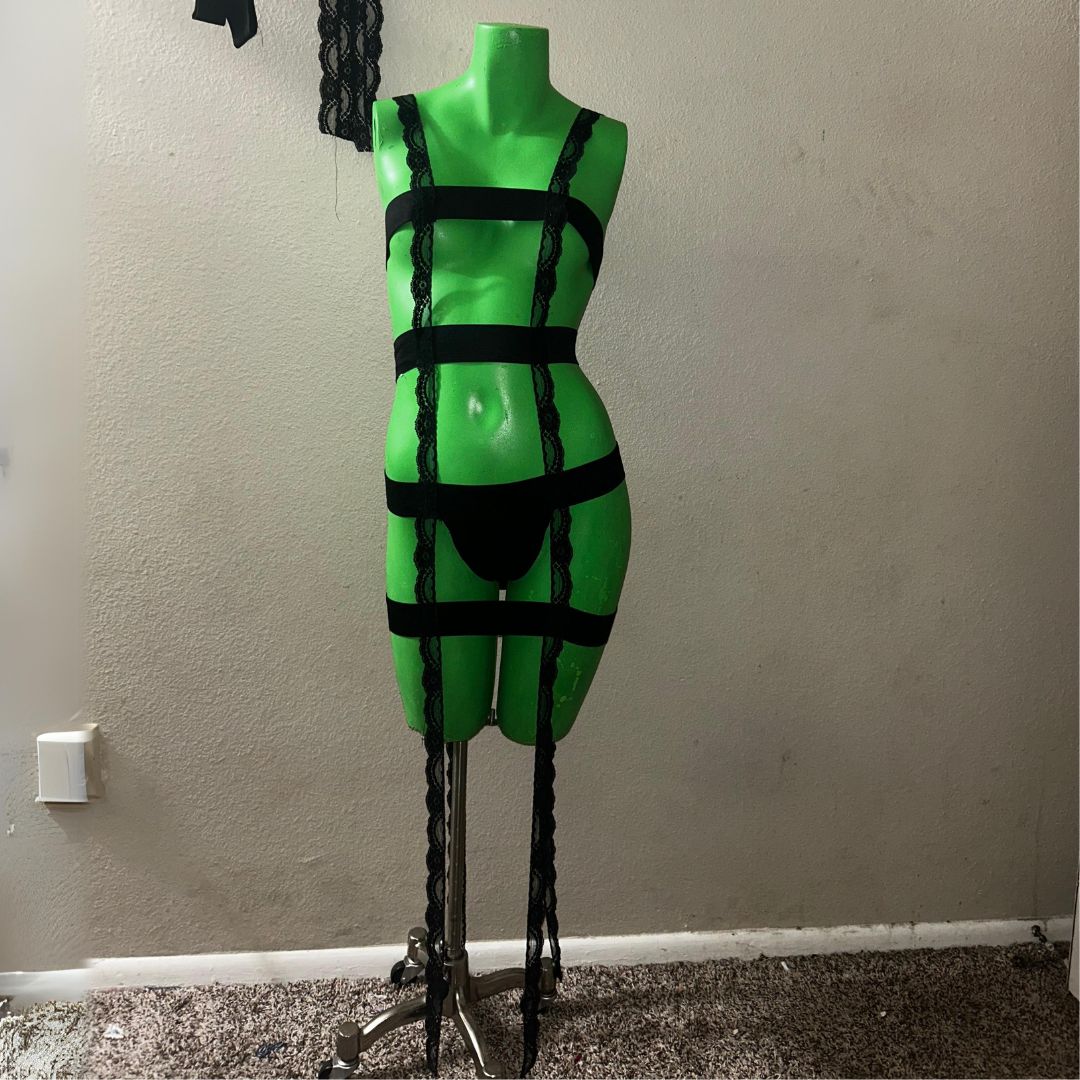 Strapped in Desire Bondage Dress – Handmade & Upcycled - The Modern Alien