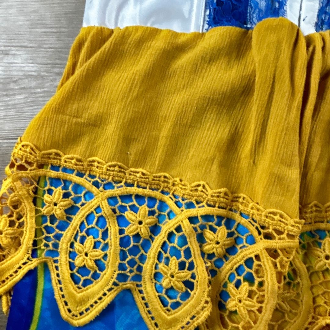 Sunflower Corset Midi Dress – Handmade & Upcycled - The Modern Alien