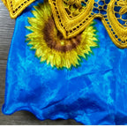 Sunflower Corset Midi Dress – Handmade & Upcycled - The Modern Alien