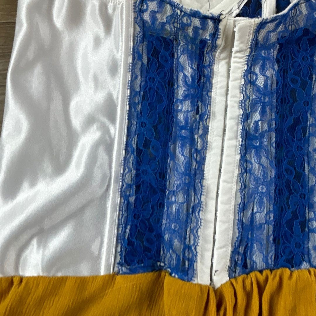 Sunflower Corset Midi Dress – Handmade & Upcycled - The Modern Alien