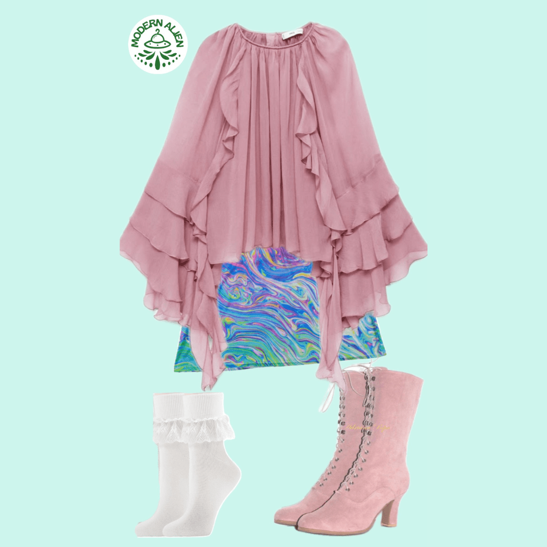 Trippy Swirl Mini Skirt – Handmade & Upcycled - The Modern Alien