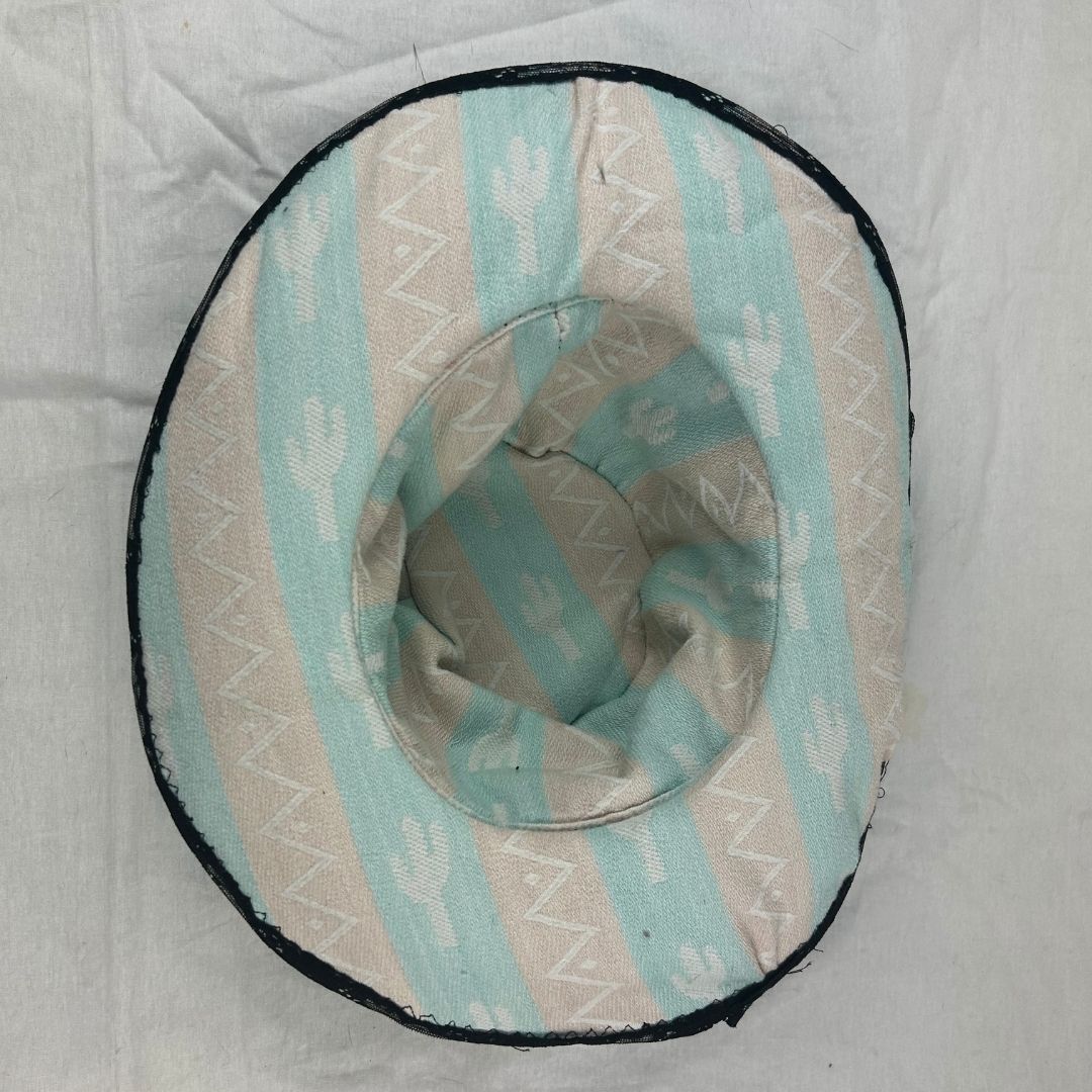 Turquoise Lace - Trimmed Hat – Upcycled with Vintage Embellishments - The Modern Alien