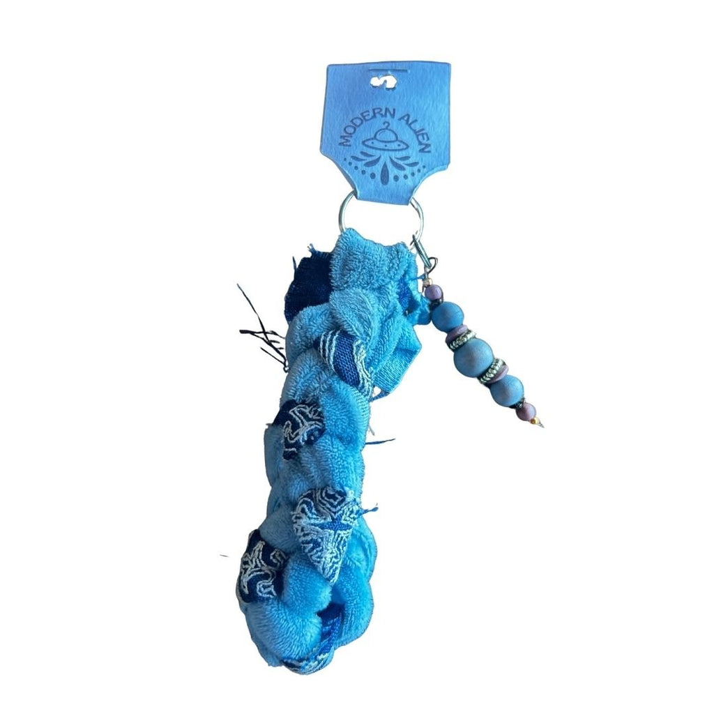 Upcycled Fabric Wristlet | Handmade from Scrap Fabrics & Mismatched Earrings - The Modern Alien