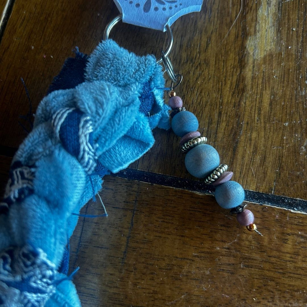 Upcycled Fabric Wristlet | Handmade from Scrap Fabrics & Mismatched Earrings - The Modern Alien