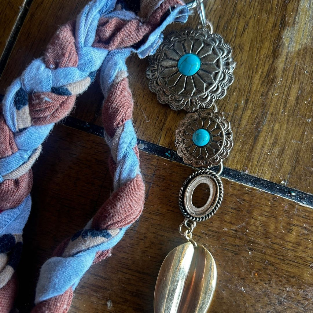 Upcycled Fabric Wristlet | Handmade from Scrap Fabrics & Mismatched Earrings | Sustainable Boho Jewelry - The Modern Alien