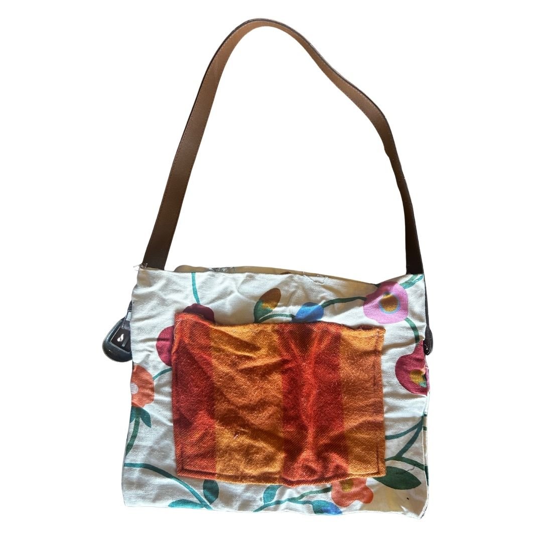 Upcycled Floral Shoulder Bag – Funky Retro Style | Handmade in Arizona | One-of-a-Kind
