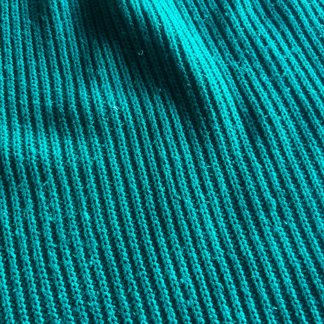 Upcycled Knit Mini Skirt – Teal Ribbed Sweater Rework | One - of - a - Kind | Handmade in Arizona ♻️ Cosy, Cool + Completely Unique – Only 1 Available - The Modern Alien