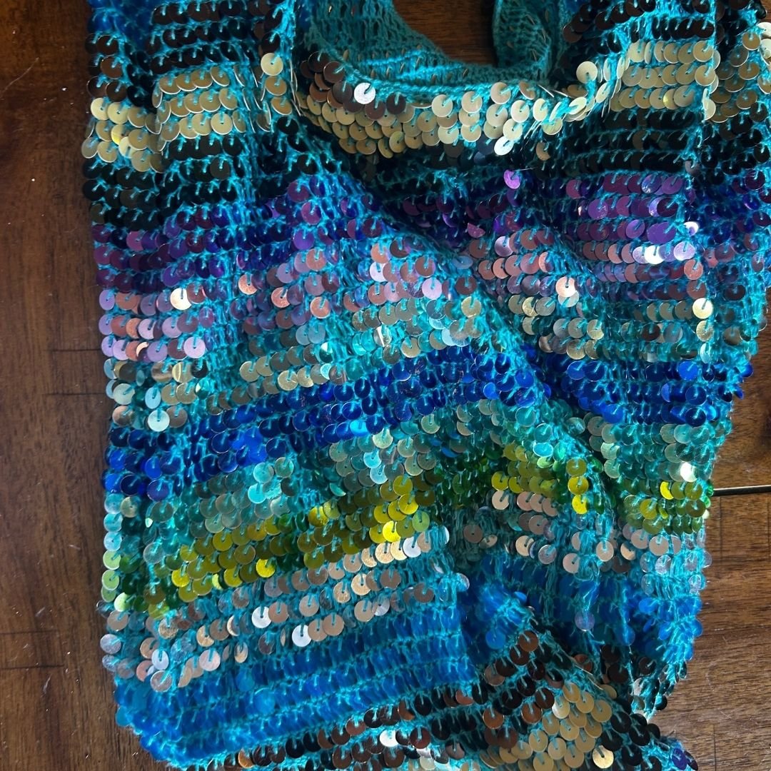 Upcycled Sequin Bag – Made from a Tank Top | One - of - a - Kind | Handmade in Arizona - The Modern Alien
