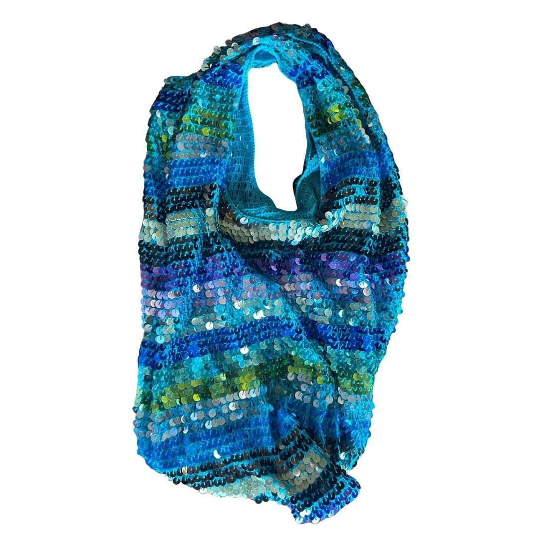 Upcycled Sequin Bag – Made from a Tank Top | One - of - a - Kind | Handmade in Arizona - The Modern Alien