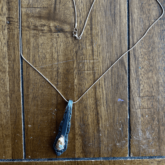 Upcycled Spoon Necklace with Raw Crystal – Handmade Statement Piece - The Modern Alien