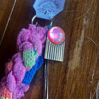 💖 Upcycled Wristlet | Handmade from Scrap Fabric & Mismatched Earrings - The Modern Alien