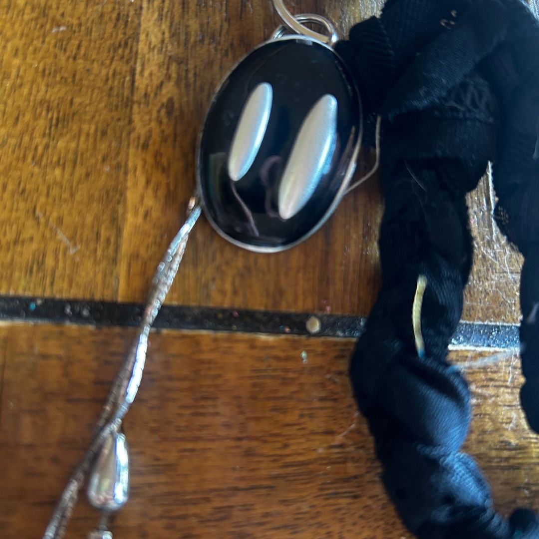 Upcycled Wristlet | Handmade from Scrap Fabric & Mismatched Earrings - The Modern Alien