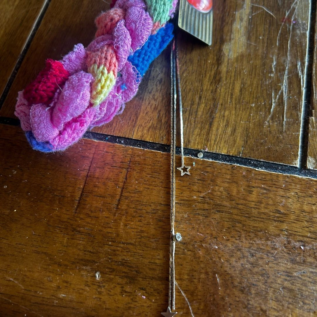 💖 Upcycled Wristlet | Handmade from Scrap Fabric & Mismatched Earrings - The Modern Alien