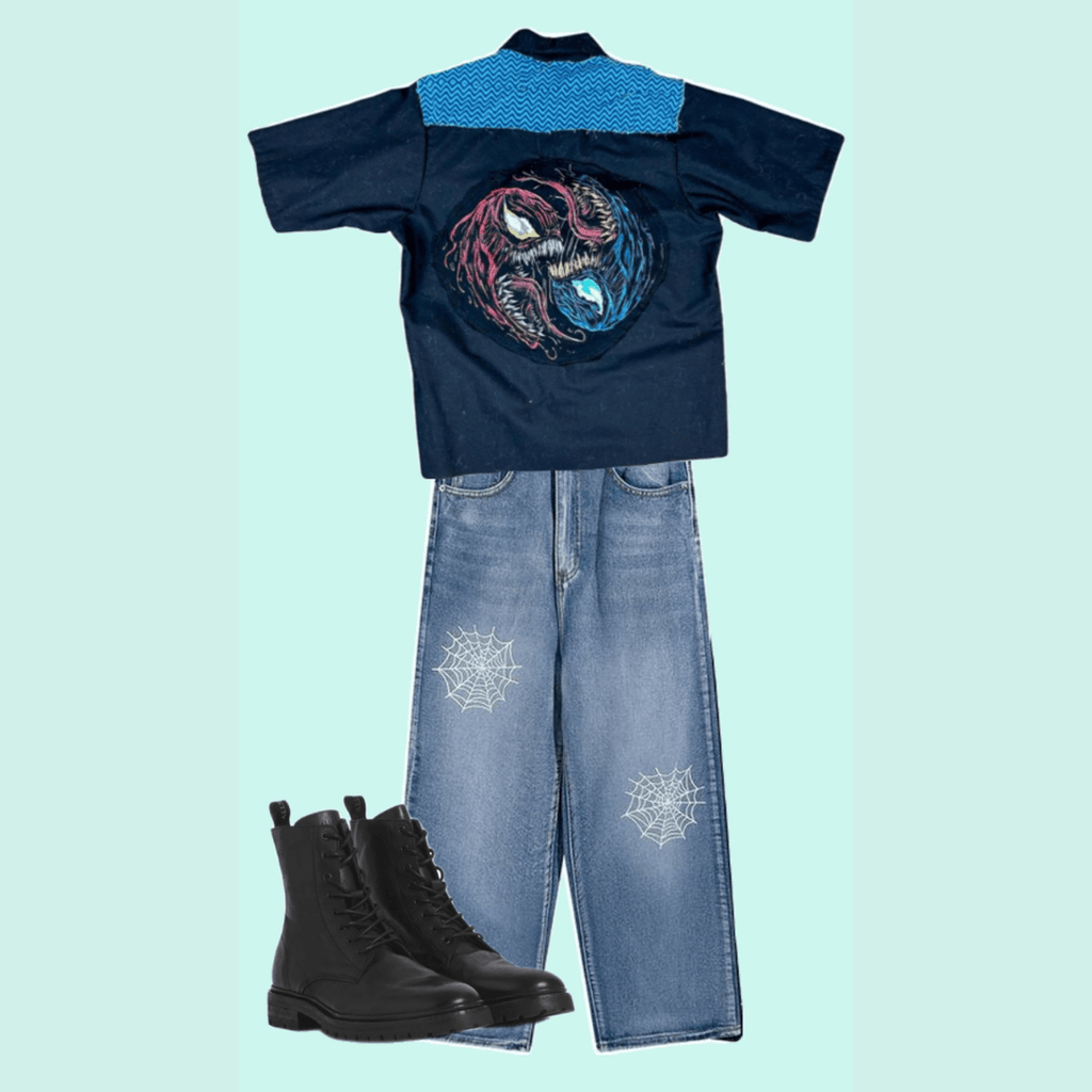 Venom & Carnage Reworked Button - Up – Handmade & Upcycled - The Modern Alien