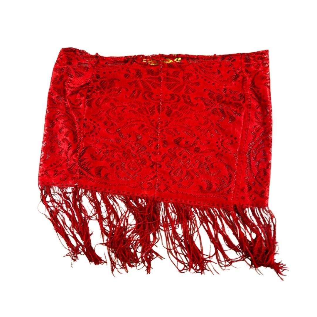 Western Desert Vest Crop Top & Lace Fringe Mini Skirt – Handmade & Upcycled - The Modern Alien