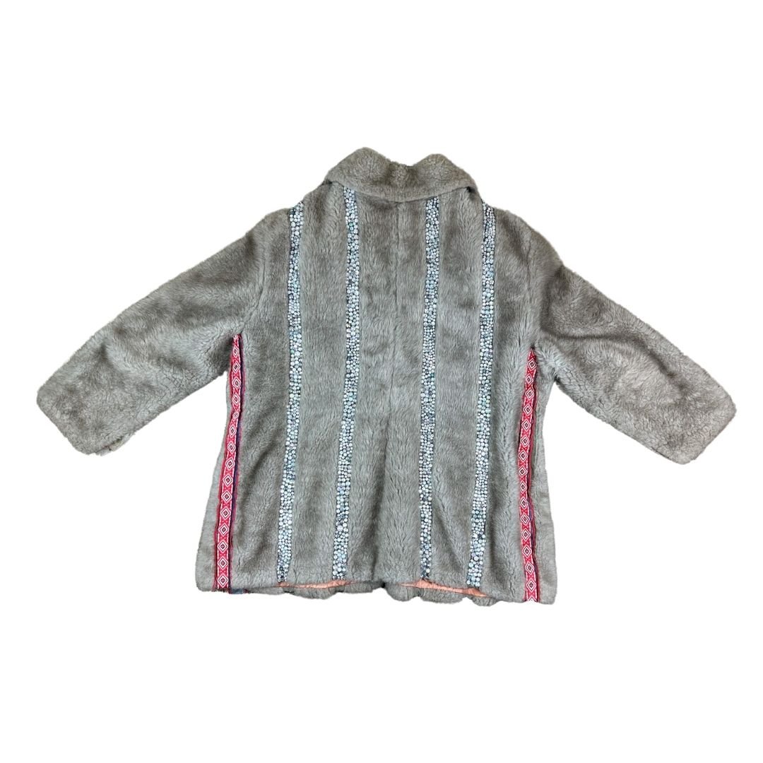 Bejeweled Gray Fur Jacket - The Modern Alien