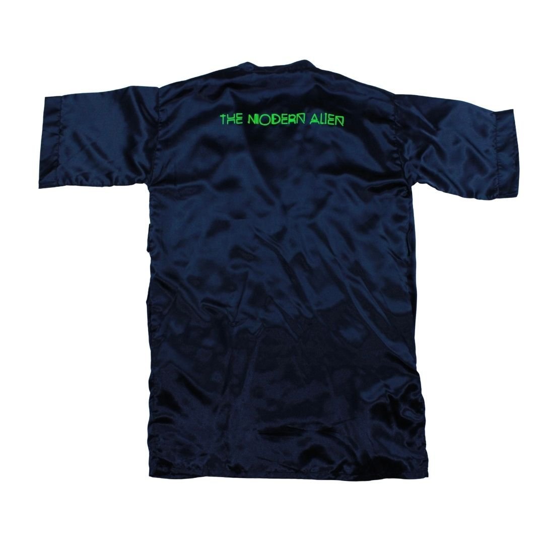 Black & Green Silk Robe – Handmade Statement Loungewear - The Modern Alien