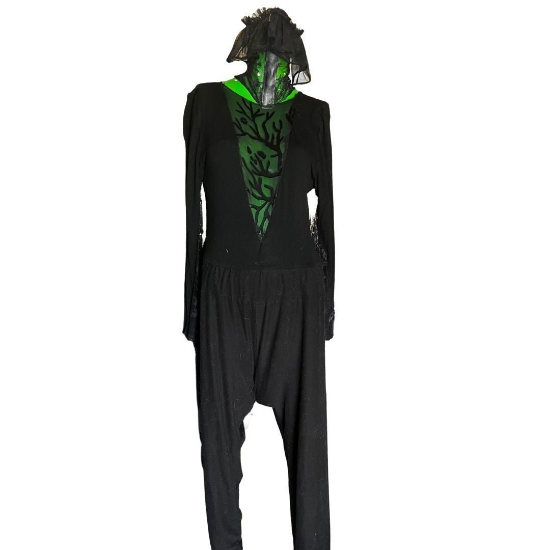 Black Vampire Warrior Bodysuit – Handmade & Upcycled