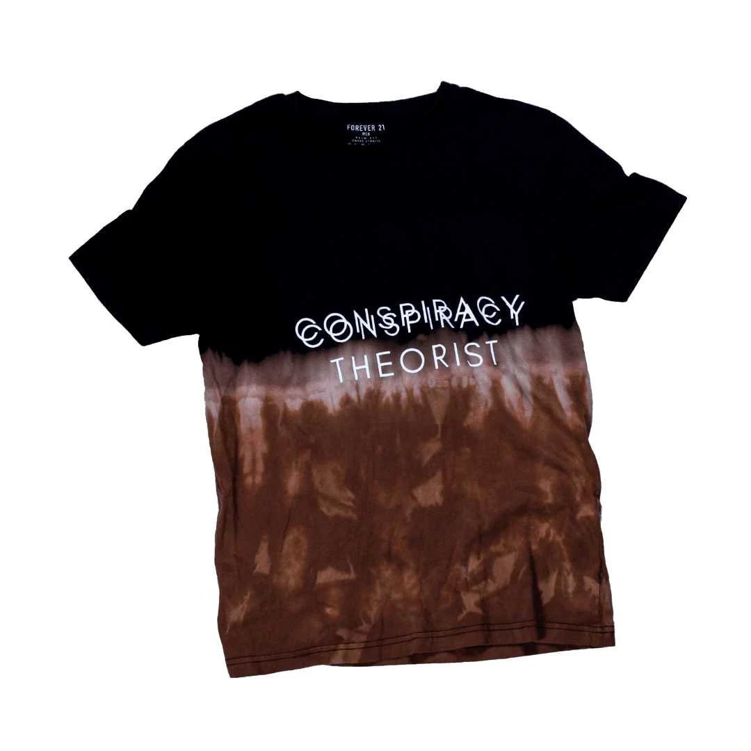 Bleach-Dyed "Conspiracy Theorist" Graphic T-Shirt