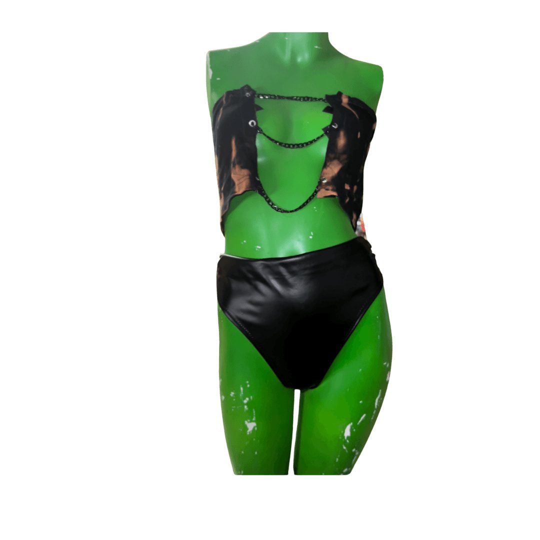 Bleach - Dyed Lace - Up Tube Top – Handmade & Upcycled - The Modern Alien