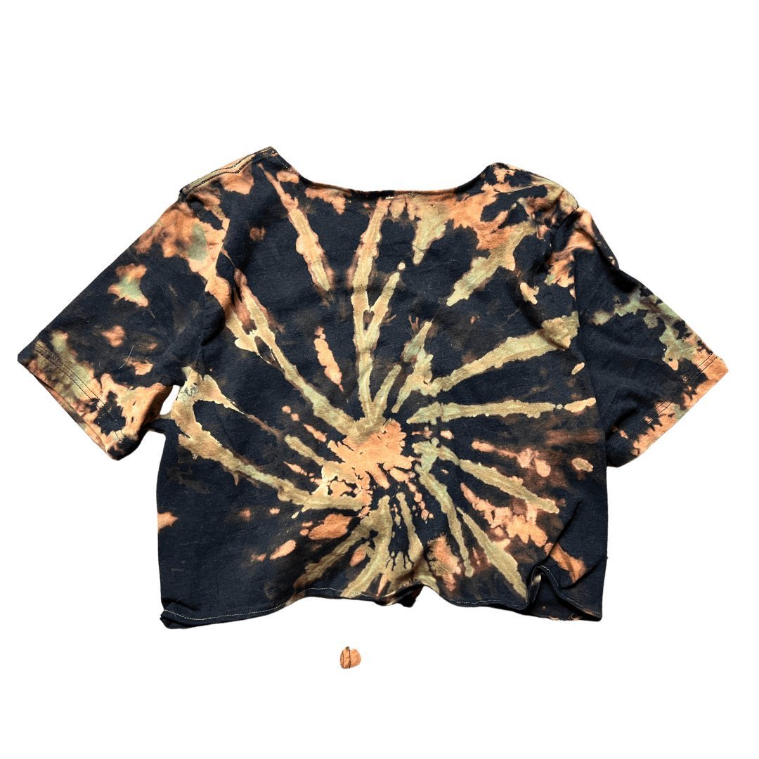 Bleach Tie - Dye Ruched Crop Top – Handmade & Upcycled - The Modern Alien