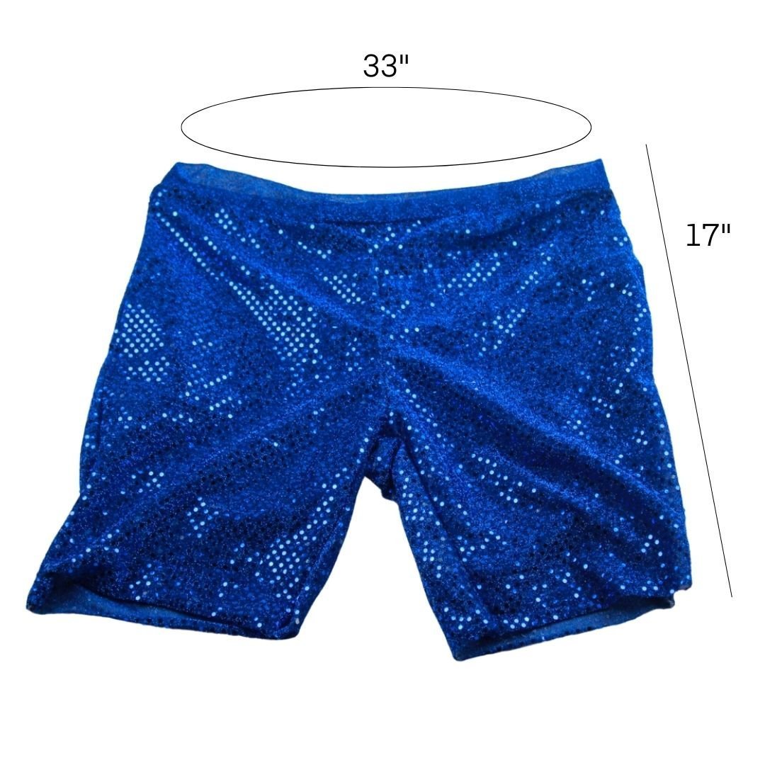 Blue Sequin Shorts – Handmade & Upcycled - The Modern Alien