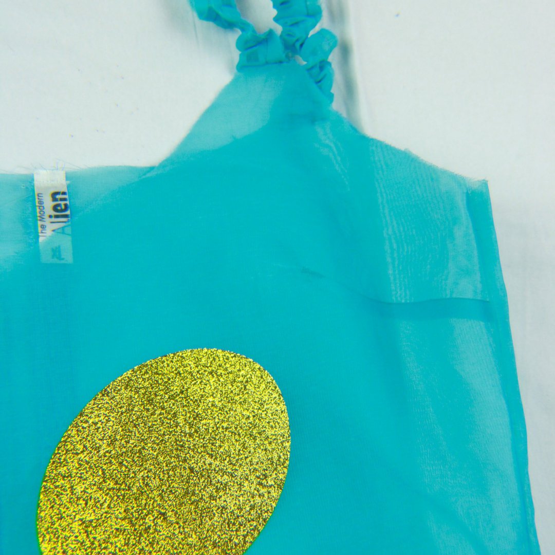 Blue Sheer and Gold Glitter Tulle Cami dress - The Modern Alien