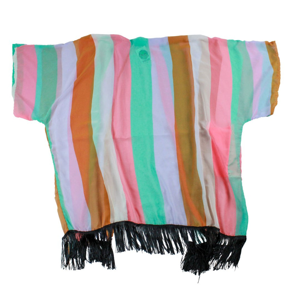 Boho Chic Striped Kimono – Handmade with Fringe - The Modern Alien