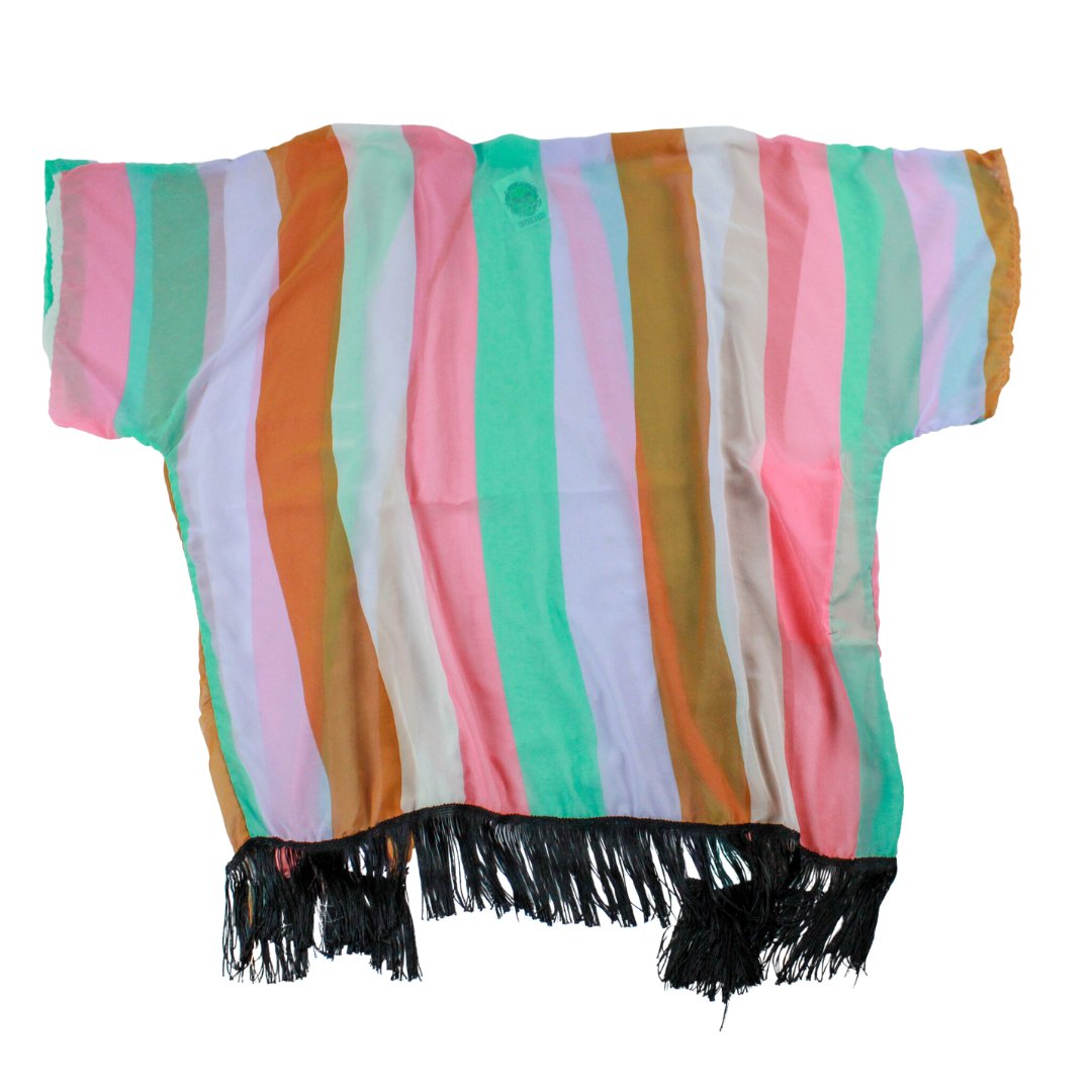 Boho Chic Striped Kimono – Handmade with Fringe - The Modern Alien