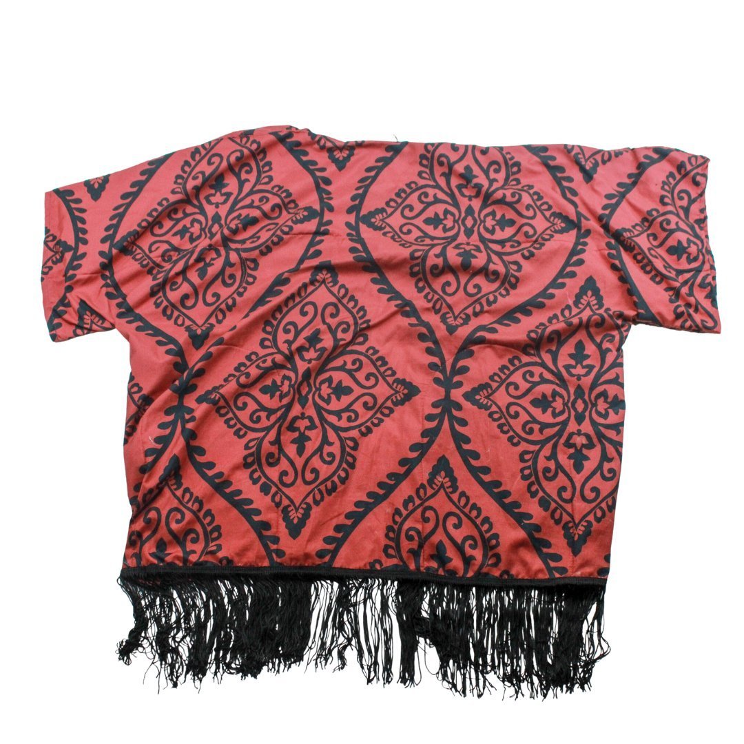 Crimson Noir Kimono – Handmade & Upcycled - The Modern Alien